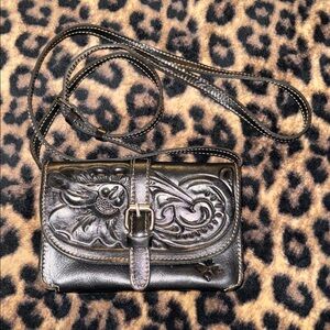 Patricia Nash Black Leather Crossbody Bag